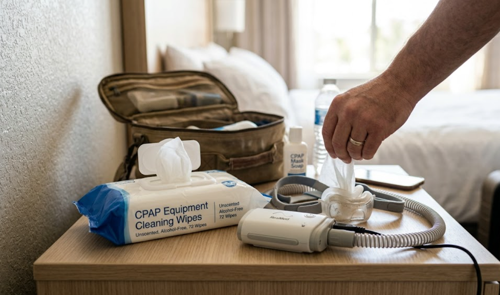 Using CPAP Cleaning Wipes and Other Essentials on the Go